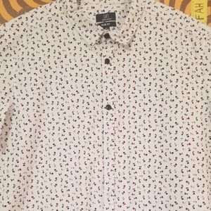 White short sleeve floral pattern shirt
